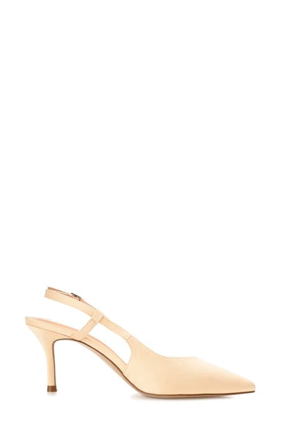 Journee Collection Knightly Pointed Toe Slingback Pump In Ivory