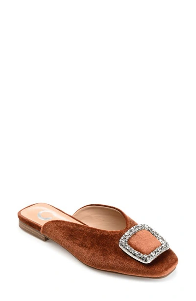 Journee Collection Women's Sonnia Velvet Mules In Brown