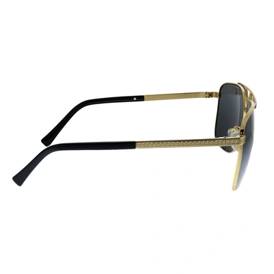 Shop Versace Ve 2238 143687 Unisex Rectangle Sunglasses In Gold