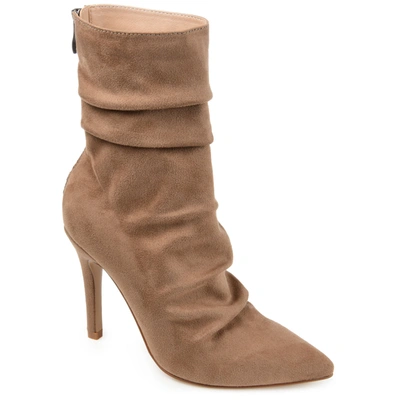 Journee Collection Womens Markie Stiletto Heel Booties In Beige