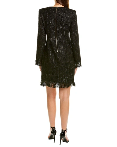 Gracia Tweed V-neck Dress In Black