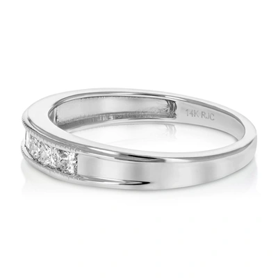 Shop Vir Jewels 1/2 Cttw Diamond Wedding Band For Women, Princess Diamond Wedding Band In 14k White Gold With Milgra In Silver