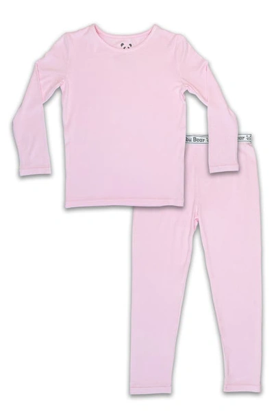 Shop Bellabu Bear Kids' Fitted Two-piece Pajamas In Blush Pink