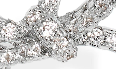 Shop Shashi Caroline Pavé Bow Drop Earrings In Silver