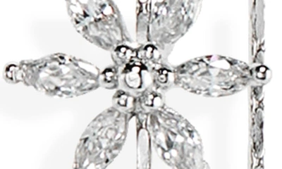 Shop Shashi Whisper Crystal Linear Drop Earrings In Silver