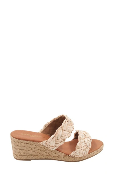 Shop Andre Assous Nori Wedge Sandal In Natural/ Gold