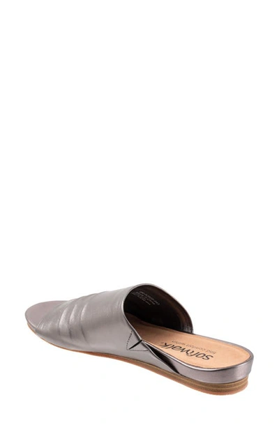 Softwalk Camano Slide Sandal In Pewter Metallic