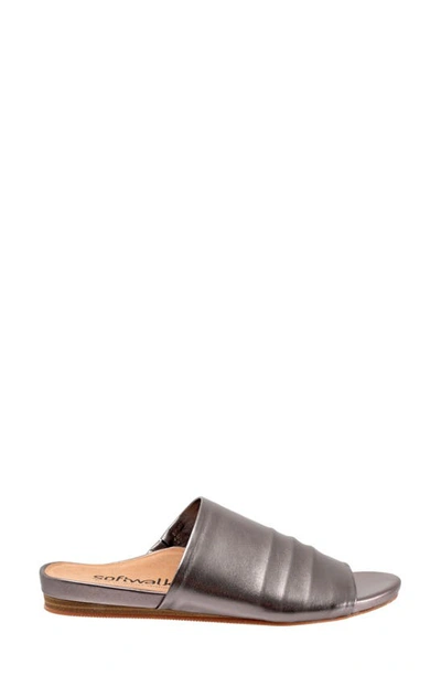 Softwalk Camano Slide Sandal In Pewter Metallic