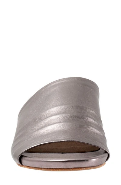 Softwalk Camano Slide Sandal In Pewter Metallic