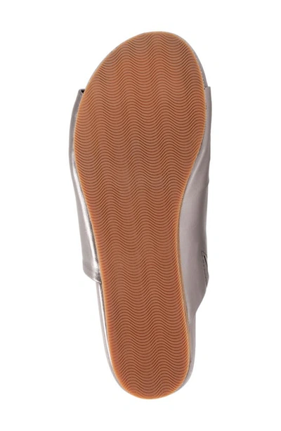 Softwalk Camano Slide Sandal In Pewter Metallic
