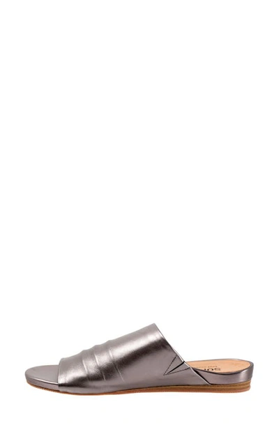 Softwalk Camano Slide Sandal In Pewter Metallic