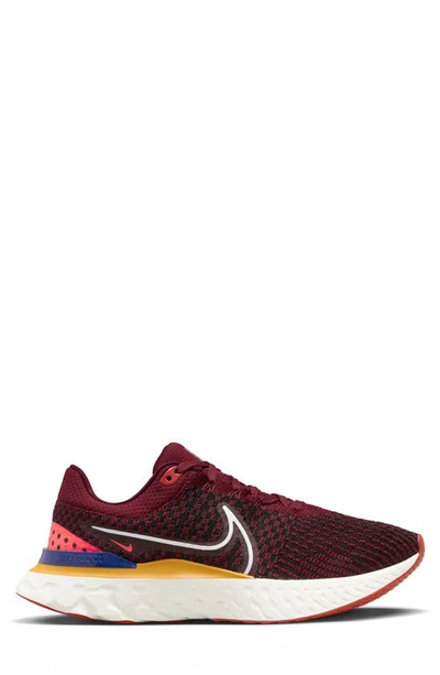 Nike React Infinity Run Flyknit 3 Running Shoe In Dark Beetroot/ White/ Gold