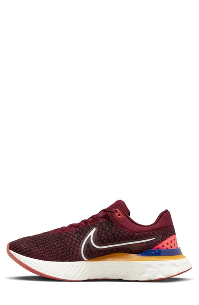 Nike React Infinity Run Flyknit 3 Running Shoe In Dark Beetroot/ White/ Gold
