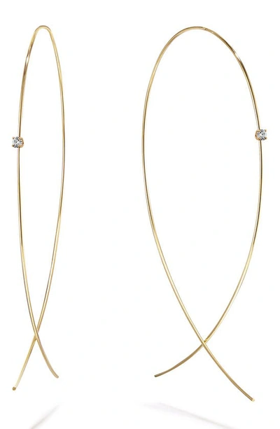 Shop Lana Jewelry Large Upside Down Diamond Hoop Earrings In White Gold