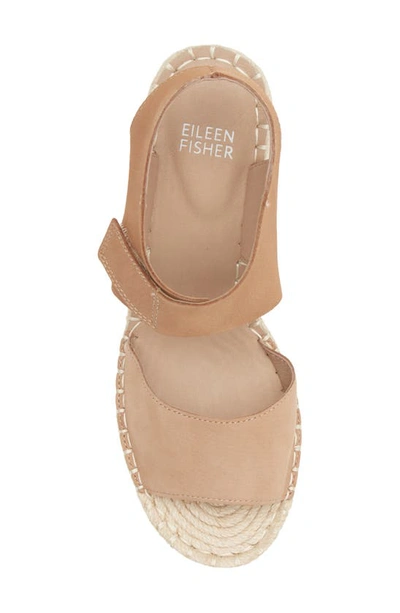 Shop Eileen Fisher Weslia Espadrille Platform Wedge Sandal In Latte