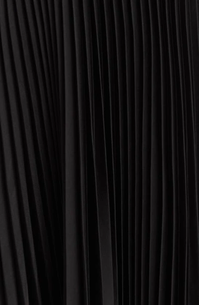 Shop Hugo Boss Fadrid Ribbed Pleated A-line Dress In Black