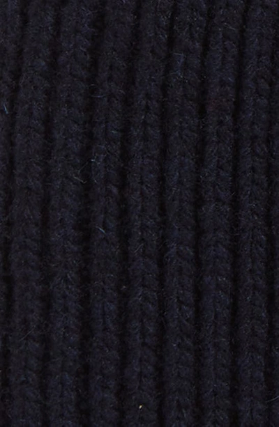 Shop Jacquemus Le Bonnet Logo Patch Rib Wool Beanie In Navy