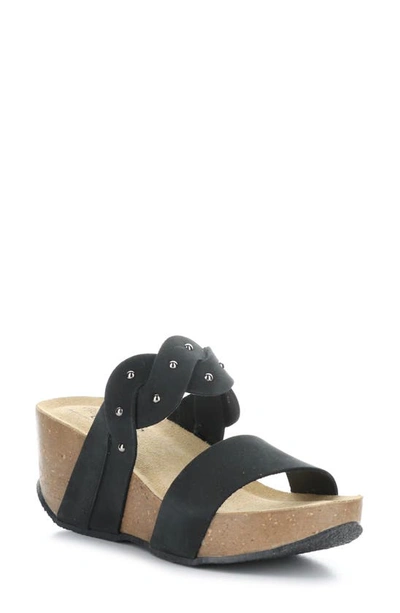 Shop Bos. & Co. Larnio Platform Wedge Sandal In Black Nubuck