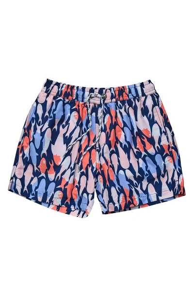 Shop Snapper Rock Kids' Fish Frenzy Volley Shorts In Navy