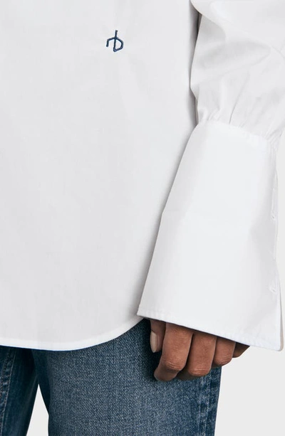 Shop Rag & Bone Diana Cotton Poplin Button-up Shirt In White