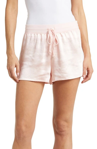 Shop Pj Salvage Satin Pajama Shorts In Pink Dream