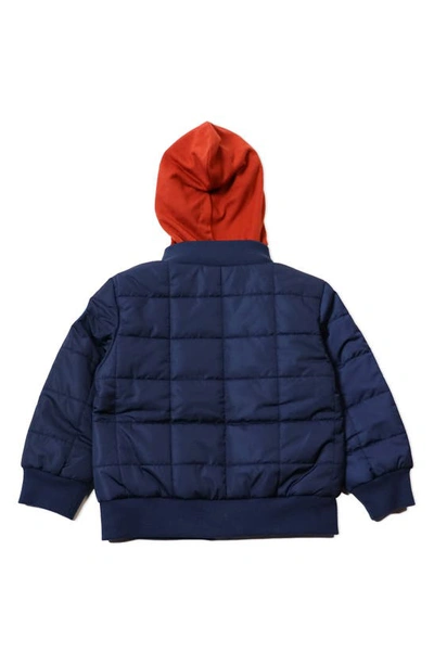 Shop Thoughtfully Hooded Puffer Jacket With Removable Hood In Navy