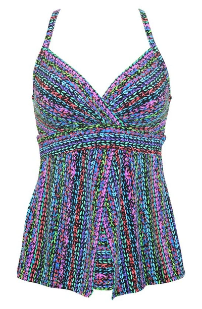 Miraclesuit Stitch It Cleo Tankini Top In Blue