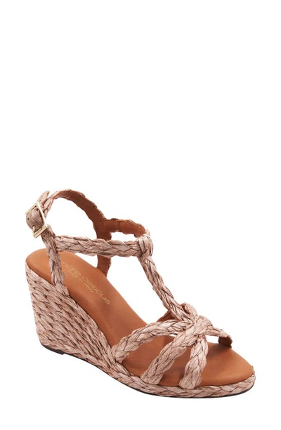 Shop Andre Assous Madina Wedge Sandal In Chocolate