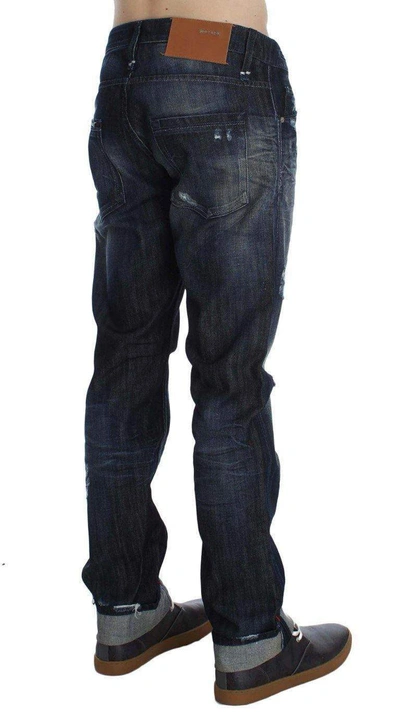 Shop Acht Cotton Regular Straight Fit Jeans In Blue
