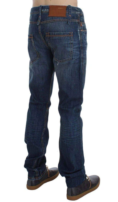 Shop Acht Wash Cotton Denim Slim Fit Jeans In Blue