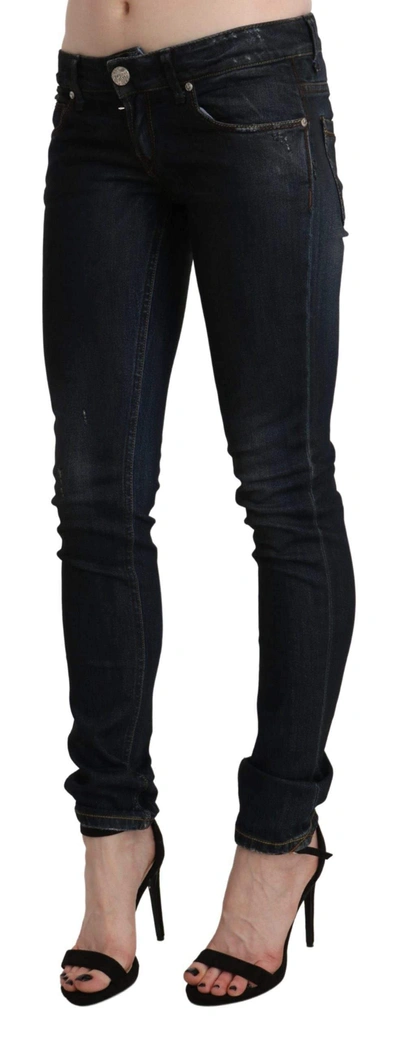 Shop Acht Washed Low Waist Skinny Denim Jeans In Black