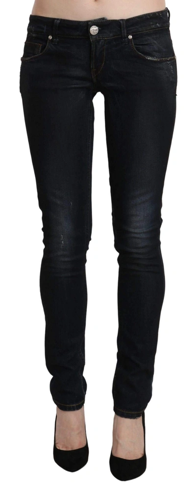 Shop Acht Washed Low Waist Skinny Denim Slim Trouser In Black