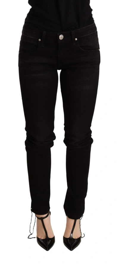 Acht Black Low Waist Skinny Denim Trouser In Black