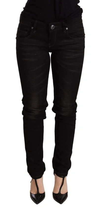 Shop Acht Black Low Waist Skinny Denim Trouser