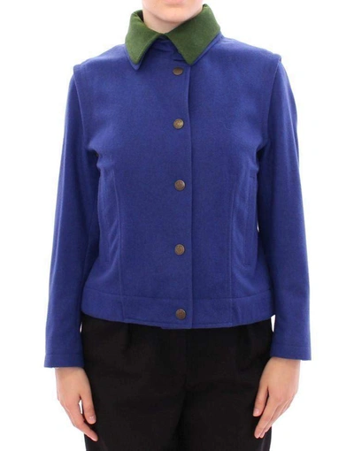 Shop Andrea Incontri Habsburg   Wool Jacket Coat In Blue