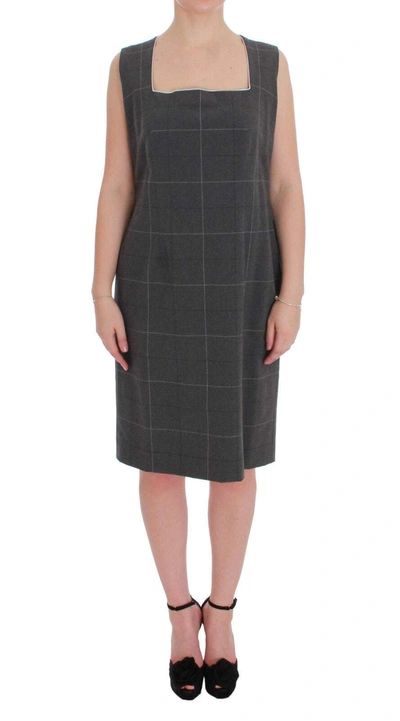 Shop Bencivenga Gray Checkered Cotton Blazer Dress Set Suit