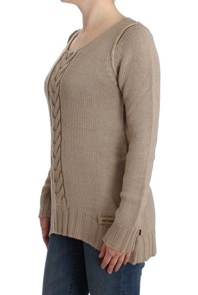 Shop Cavalli Women  Knitted Wool Sweater In Beige