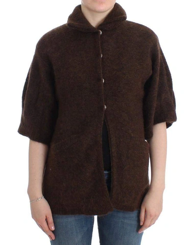 Shop Cavalli Women  Mohair Knitted Cardigan In Brown