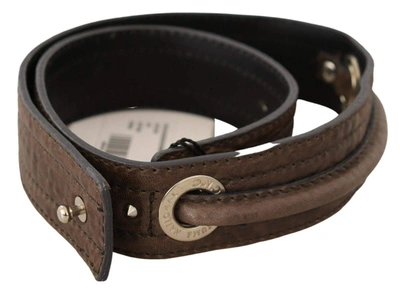 Shop Costume National Brown Leather Silver Fastening Belt