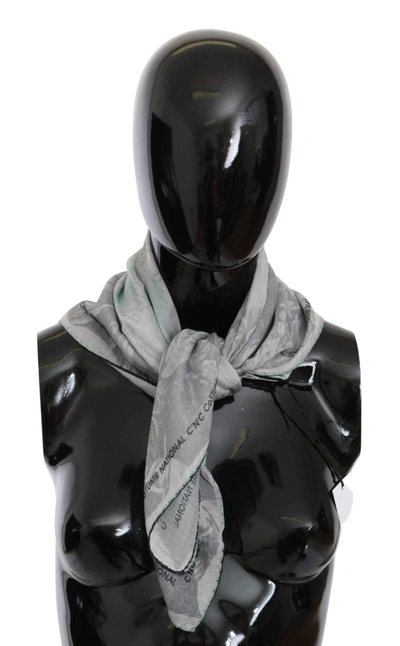 Shop Costume National C'n'c   Silk Shawl Foulard Wrap Scarf In Gray
