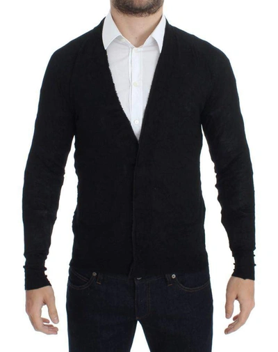 Shop Costume National C'n'c  Fine Wool Button Cardigan In Black
