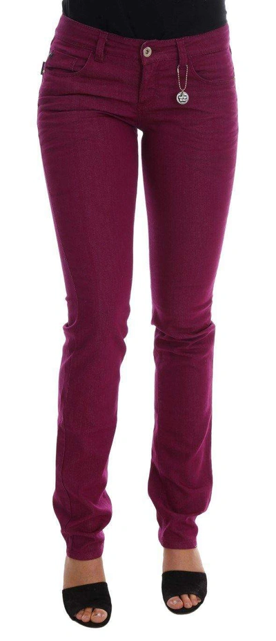 Costume National C'n'c  Purple Cotton Stretch Slim  Jeans In Purple