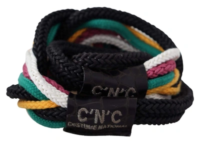 Shop Costume National Multicolor Rope Leather Rustic Hook Buckle Belt