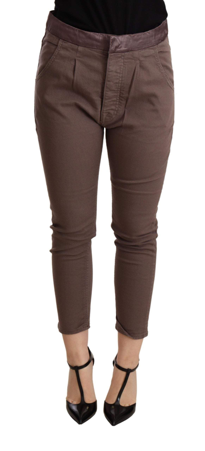 Shop Cycle Brown Mid Waist Cropped Skinny Stretch Trouser