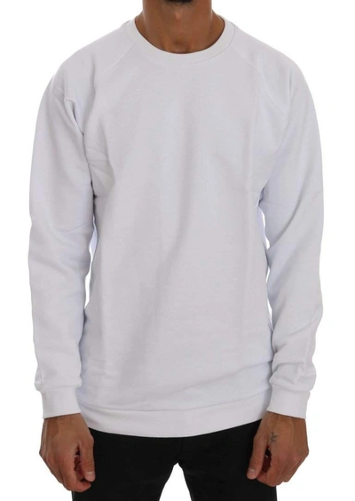 Shop Daniele Alessandrini Crew Neck Cotton Sweater In White
