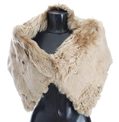 Shop Dolce & Gabbana Beige Alpaca Collar Scarf