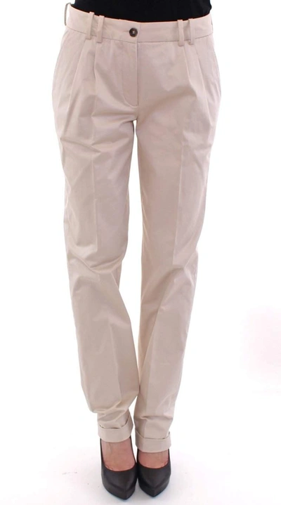 Dolce & Gabbana Beige Cotton Chinos Pants In Beige