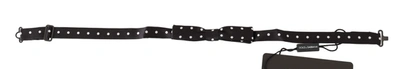 Dolce & Gabbana Black 100% Silk Polka Dot Adjustable Neck Bow Tie In Black