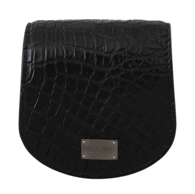 Shop Dolce & Gabbana Black Exotic Skin Pocket Condom Case Holder