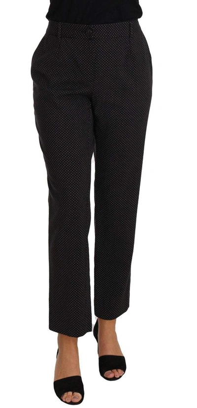 Shop Dolce & Gabbana Black Lace Up Riding Cropped Trouser Pants